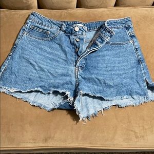 high rise jean shorts